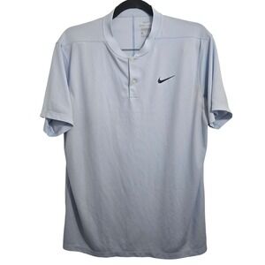 Nike Dri-FIT Mens Golf Polo Shirt Light Blue Blade Collar Standard Fit Large